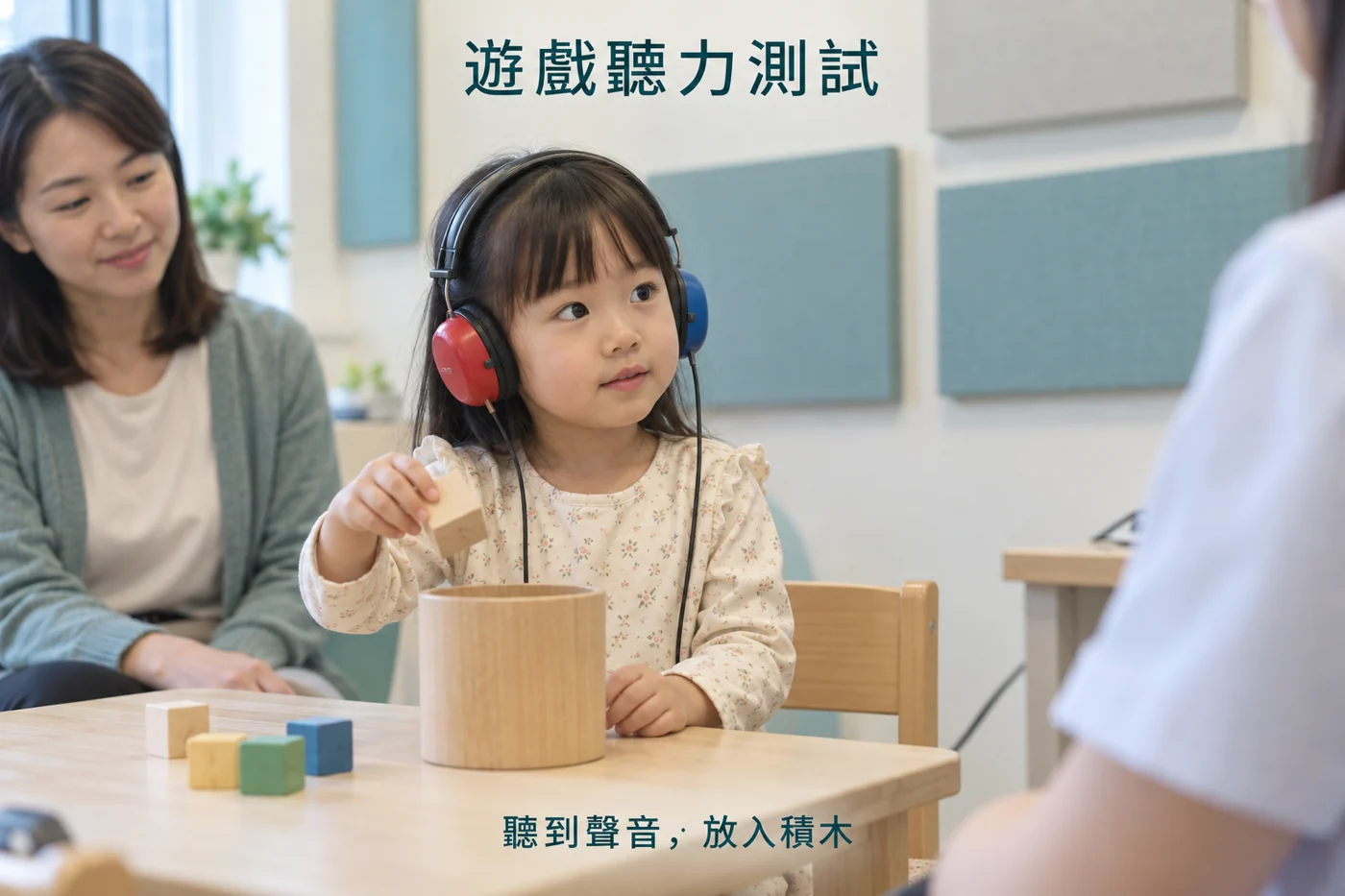 兒童聽力檢查示意