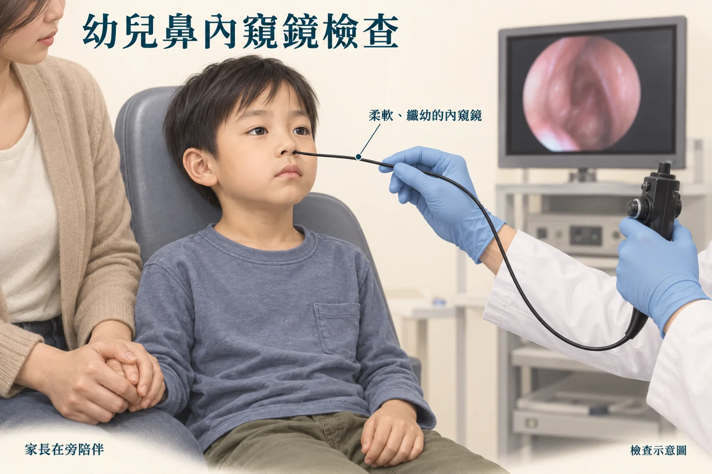 軟式鼻咽喉內窺鏡示意